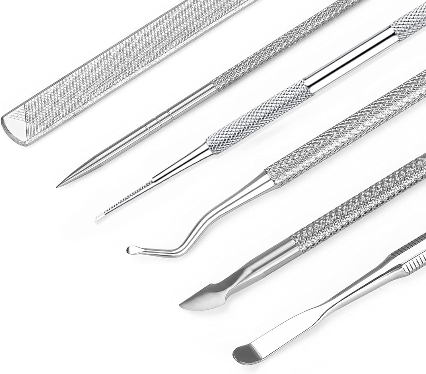 6-Pack Ingrown Toenail File and Lifters, Professional Surgical Stainless Steel Ingrown Toenail Removal Tool Kit, Manicure Treatment Pedicure Under Nail Cleaner Correction Polish Pain - Image 3